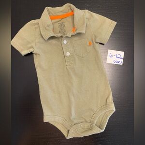 ⭐️2/$5.00⭐️ George 6-12m Olive Green Collard Onesie